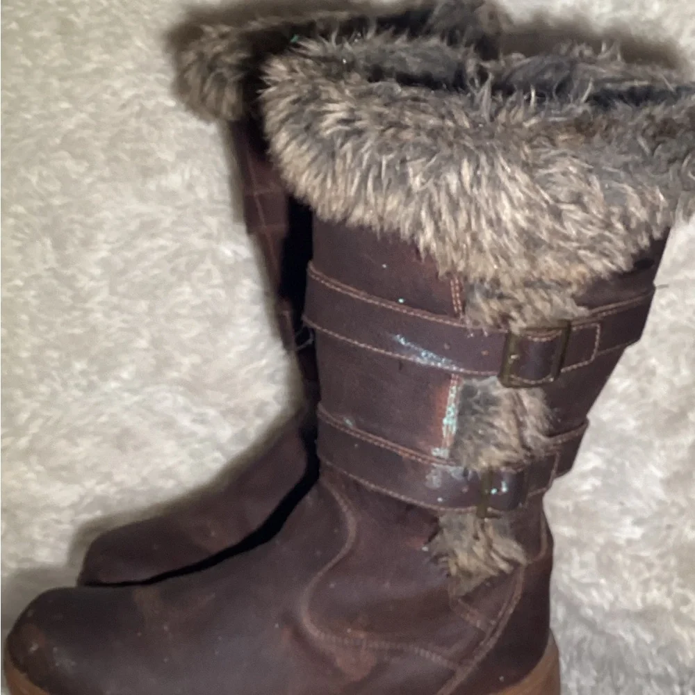 L.L. Bean Brown Winter Boots with Fur Trim